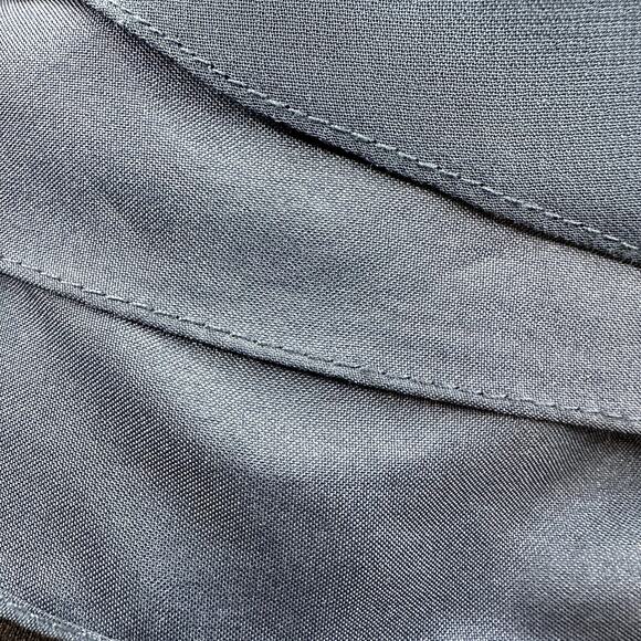 Azazie Floral Fit & Flare Dress Lace Illusion Chiffon Sweetheart Navy Medium - Picture 3 of 7